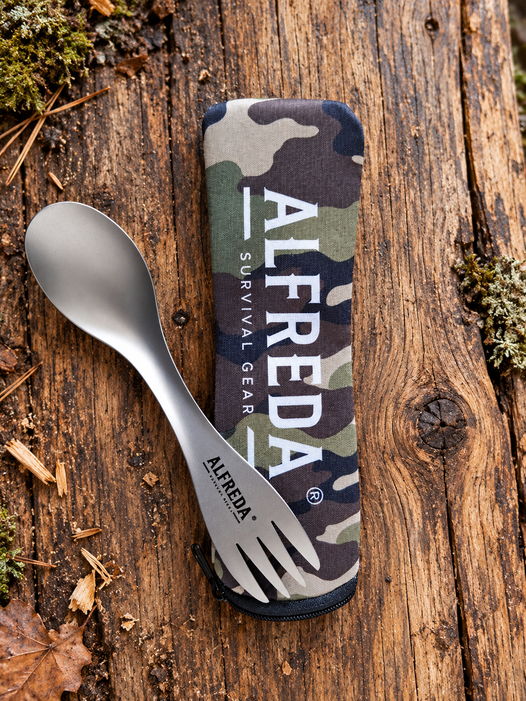 Cuchara-Tenedor de Titanio Alfreda Survival Gear