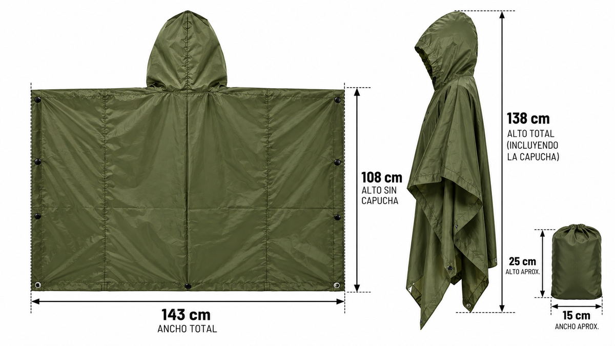Poncho Impermeable 10.000 mm