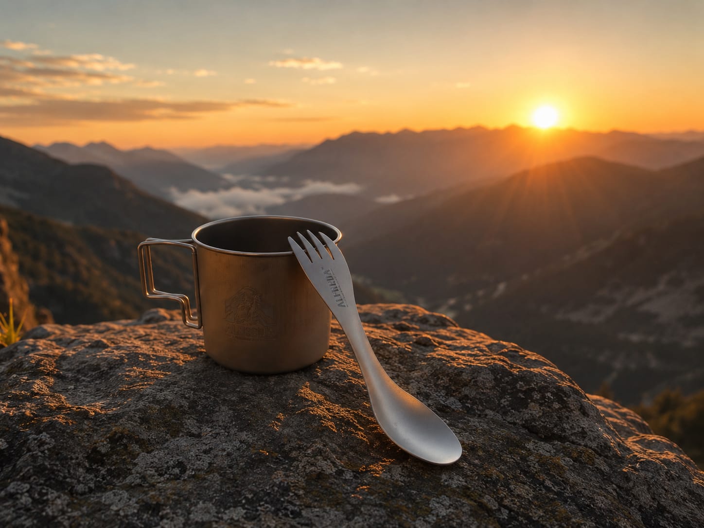 Cuchara-Tenedor de Titanio Alfreda Survival Gear